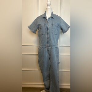 Wildfang The Essential Denim Short Sleeve
Coverall Jumpsuit sz S